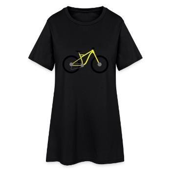 fahrrad - Frauen T-Shirt-Kleid - Schwarz - Vorne