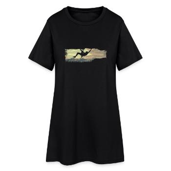 extreme climbing :: Extrem Klettern - Frauen T-Shirt-Kleid - Schwarz - Vorne