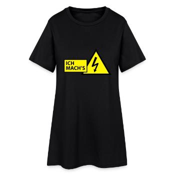 Elektriker - Frauen T-Shirt-Kleid - Schwarz - Vorne