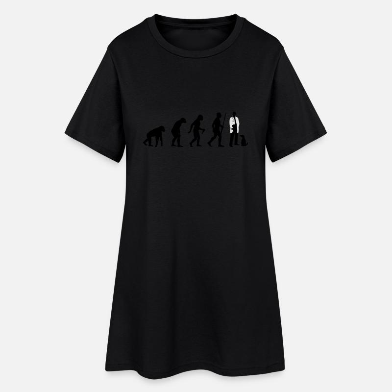 Tierarzt Evolution - Frauen T-Shirt-Kleid - Schwarz