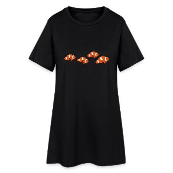 poissons - Robe T-shirt Femme - noir - Devant