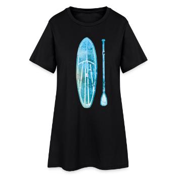 Stand Up Paddle Board SUP avec aquarelle de pagaie - Robe T-shirt Femme - noir - Devant