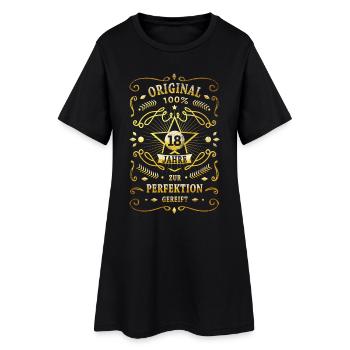 18 Jahre zur Perfektion - Frauen T-Shirt-Kleid - Schwarz - Vorne