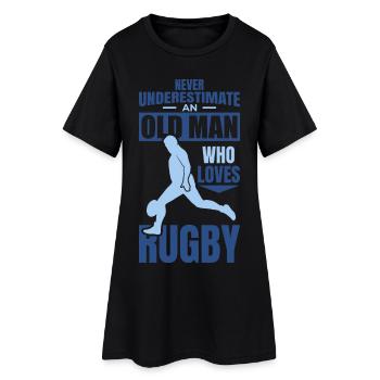 Never underestimate old rugby players - Women’s T-Shirt Dress - black - Front