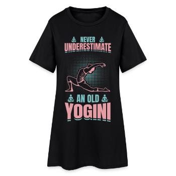 Grand-mère de yoga - Robe T-shirt Femme - noir - Devant