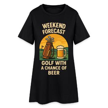 Prévisions du week-end Golf avec une chance de bière - Robe T-shirt Femme - noir - Devant