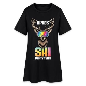 Après Ski Party Team Cerf Neige Ski Ski - Robe T-shirt Femme - noir - Devant