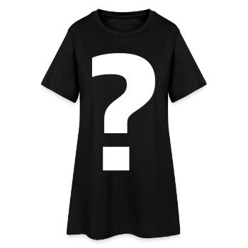 Point d’interrogation | curiosité élégante - Robe T-shirt Femme - noir - Devant