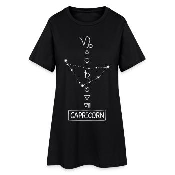 Capricorne - Signe du zodiaque Capricorne - Blanc - Robe T-shirt Femme - noir - Devant