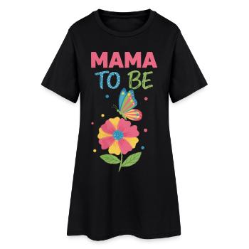 Révélation du sexe Maman pour être la mère de la baby shower Papa - Robe T-shirt Femme - noir - Devant