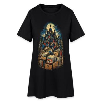 Collectionneur de bandes dessinées - Robe T-shirt Femme - noir - Devant