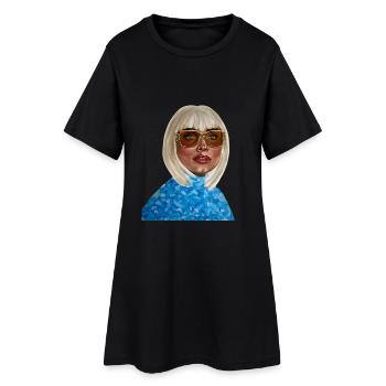 Von der Königin zur Prinzessin - Frauen T-Shirt-Kleid - Schwarz - Vorne
