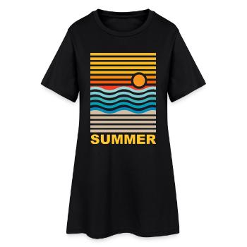 Été - Robe T-shirt Femme - noir - Devant