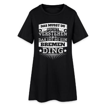 Bremen - Frauen T-Shirt-Kleid - Schwarz - Vorne