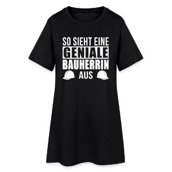 Geniale Bauherrin - Frauen T-Shirt-Kleid - Schwarz - Vorne