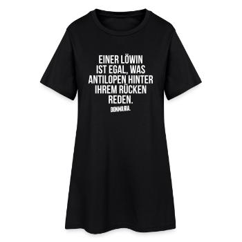 Löwin - Frauen T-Shirt-Kleid - Schwarz - Vorne