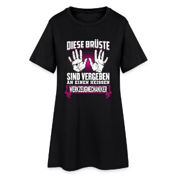 WERKZEUGMECHANIKER-Brüste - Frauen T-Shirt-Kleid - Schwarz - Vorne