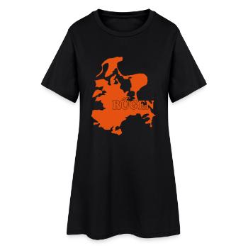 Rügen - Frauen T-Shirt-Kleid - Schwarz - Vorne