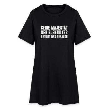 Elektriker Majestät - Frauen T-Shirt-Kleid - Schwarz - Vorne