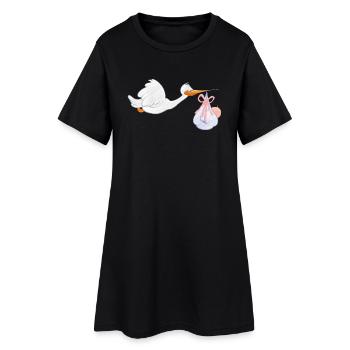 La cigogne apporte le bébé - Robe T-shirt Femme - noir - Devant