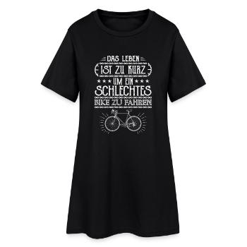 Fahrrad, Bicycle, Rennrad, Fahrradkette, Bike - Frauen T-Shirt-Kleid - Schwarz - Vorne