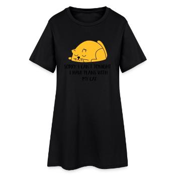 2541614 129996413 chat - Robe T-shirt Femme - noir - Devant