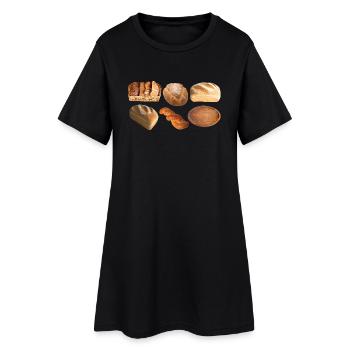 pain baguette broetchen crossaint Baecker pain bu - Robe T-shirt Femme - noir - Devant