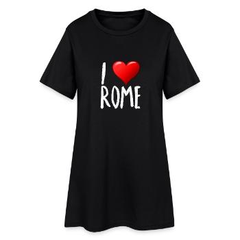 I Love Rome - Frauen T-Shirt-Kleid - Schwarz - Vorne