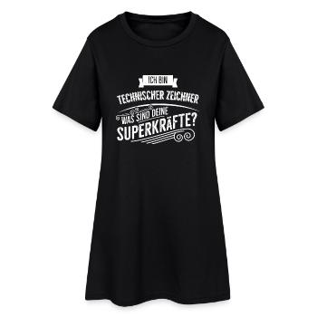 Technischer Zeichner - Frauen T-Shirt-Kleid - Schwarz - Vorne