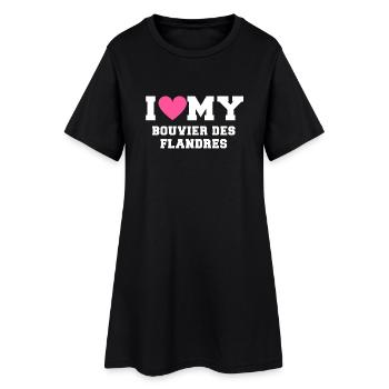 I love my Bouvier des Flandres - Robe T-shirt Femme - noir - Devant