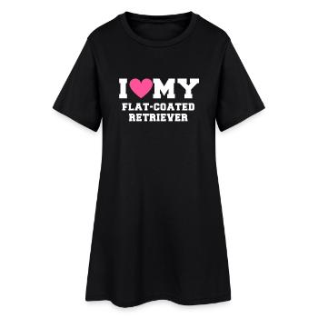 I love my Flat Coated Retriever - Robe T-shirt Femme - noir - Devant