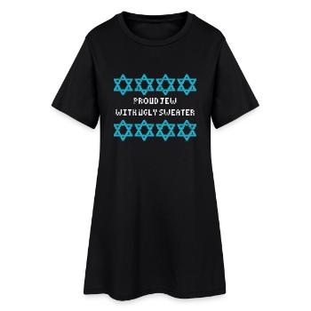 Laid Hanoukka, Hanoukka, fête des lumières, cadeau - Robe T-shirt Femme - noir - Devant