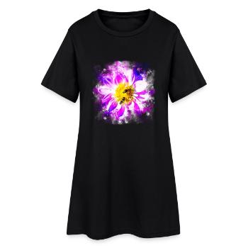 gxp abeilles sur fleur splatter aquarelle - Robe T-shirt Femme - noir - Devant