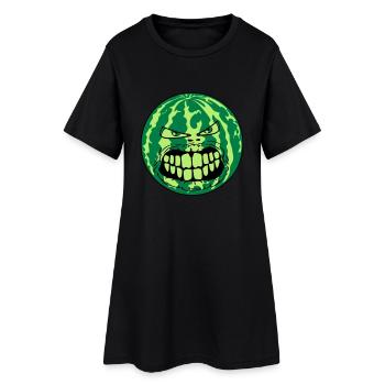 melon pastèque visage monstre halloween horreur ci - Robe T-shirt Femme - noir - Devant