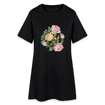 Be filled with joy - Frauen T-Shirt-Kleid - Schwarz - Vorne