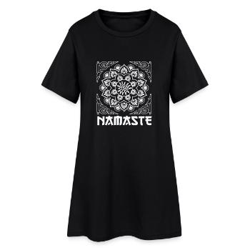 NAMSTE FLEURS - Robe T-shirt Femme - noir - Devant