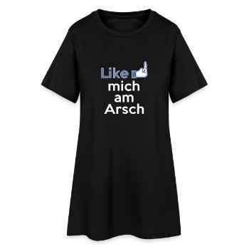 Like mich am Arsch - Meinungs-T-Shirt - Frauen T-Shirt-Kleid - Schwarz - Vorne