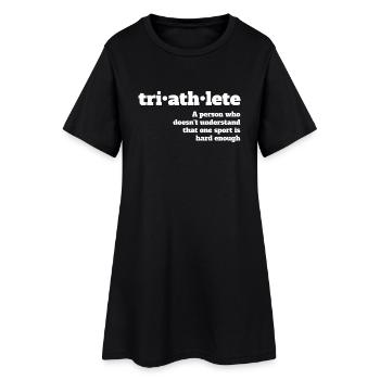 Triathlete - Not hard enough - Frauen T-Shirt-Kleid - Schwarz - Vorne