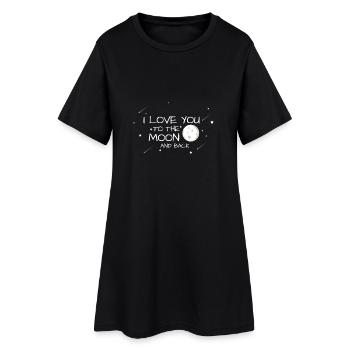 Je t'aime à la lune et retour - Robe T-shirt Femme - noir - Devant