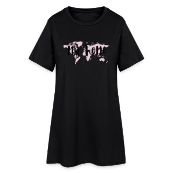 my home - Frauen T-Shirt-Kleid - Schwarz - Vorne