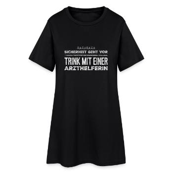 Arzthelferin T-Shirt Geschenk - Frauen T-Shirt-Kleid - Schwarz - Vorne
