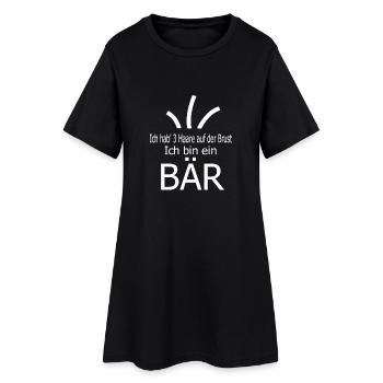Ich hab' 3 Haare auf der Brust ich bin ein Bär - Frauen T-Shirt-Kleid - Schwarz - Vorne