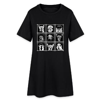 Lama Alpaca Alpaka Tiere Geschenk Idee - Frauen T-Shirt-Kleid - Schwarz - Vorne