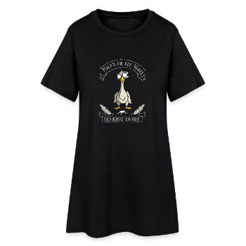 Faites comme l'oiseau - la merde dessus - Robe T-shirt Femme - noir - Devant