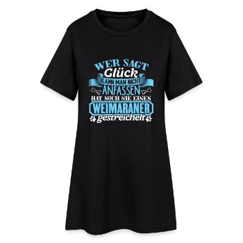 WEIMARANER - Glück zum anfassen - Frauen T-Shirt-Kleid - Schwarz - Vorne