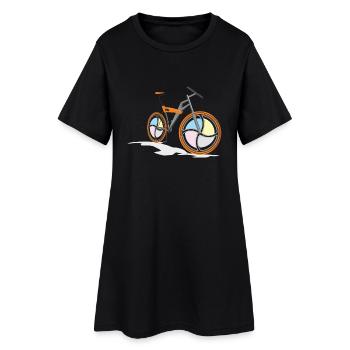 montagne vélo vélo VTT cycliste vélo - Robe T-shirt Femme - noir - Devant