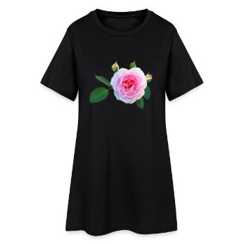 daffodils roses rosen blumen flowers tulips tulpen - Frauen T-Shirt-Kleid - Schwarz - Vorne