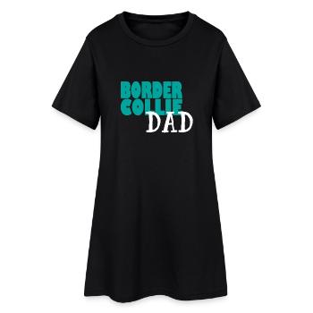 BORDER COLLIE DOG DAD - Frauen T-Shirt-Kleid - Schwarz - Vorne