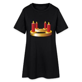 renne hiver père noël chr laid - Robe T-shirt Femme - noir - Devant