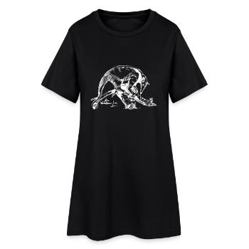 Fourmilier blanc / noir - Robe T-shirt Femme - noir - Devant